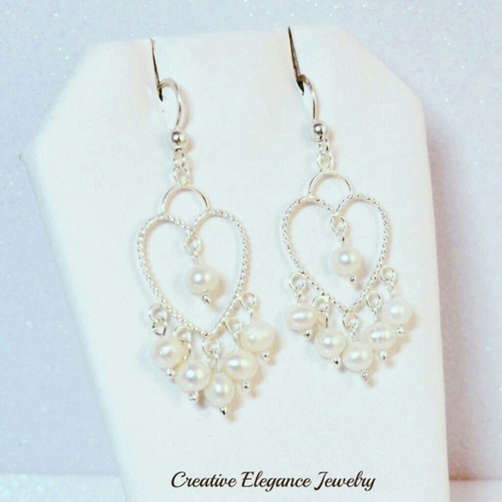 Sterling Silver Freshwater Pearl Dangle Earrings